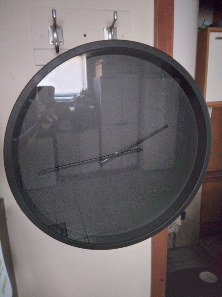 Moderne zwarte wandklok - Strak design, Ophalen, Wandklok, Analoog, Werkt op batterijen