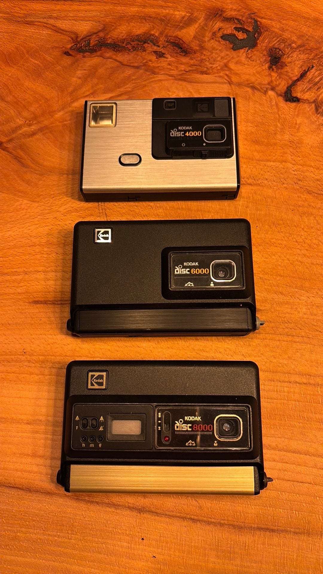 3 vintage Kodak Disc 4000 6000 en 8000 compactcamera’s., Audio, Tv en Foto, Ophalen of Verzenden, Zo goed als nieuw, Compact, Kodak