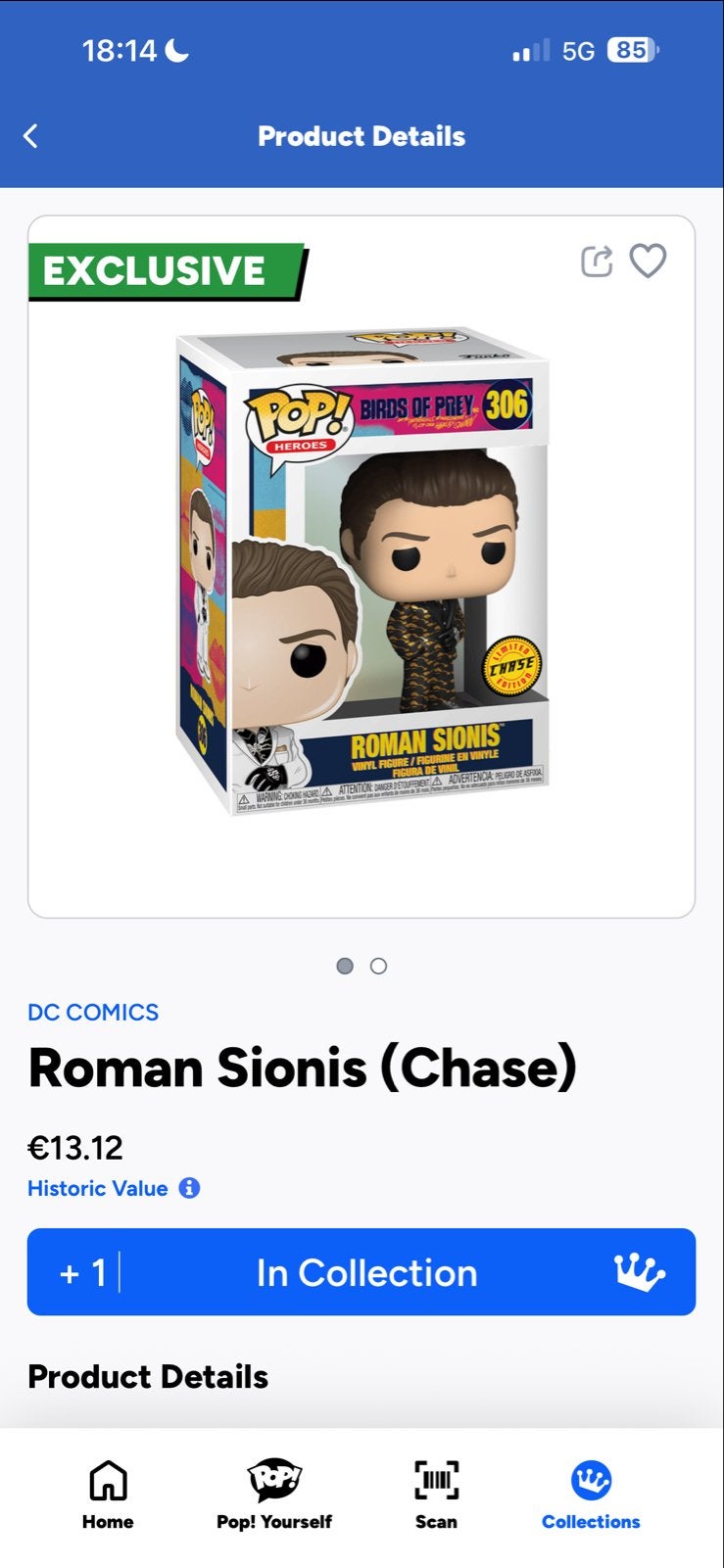 Funko Pop! Roman Sionis (Chase) - Birds of Prey #306, Ophalen of Verzenden, Nieuw