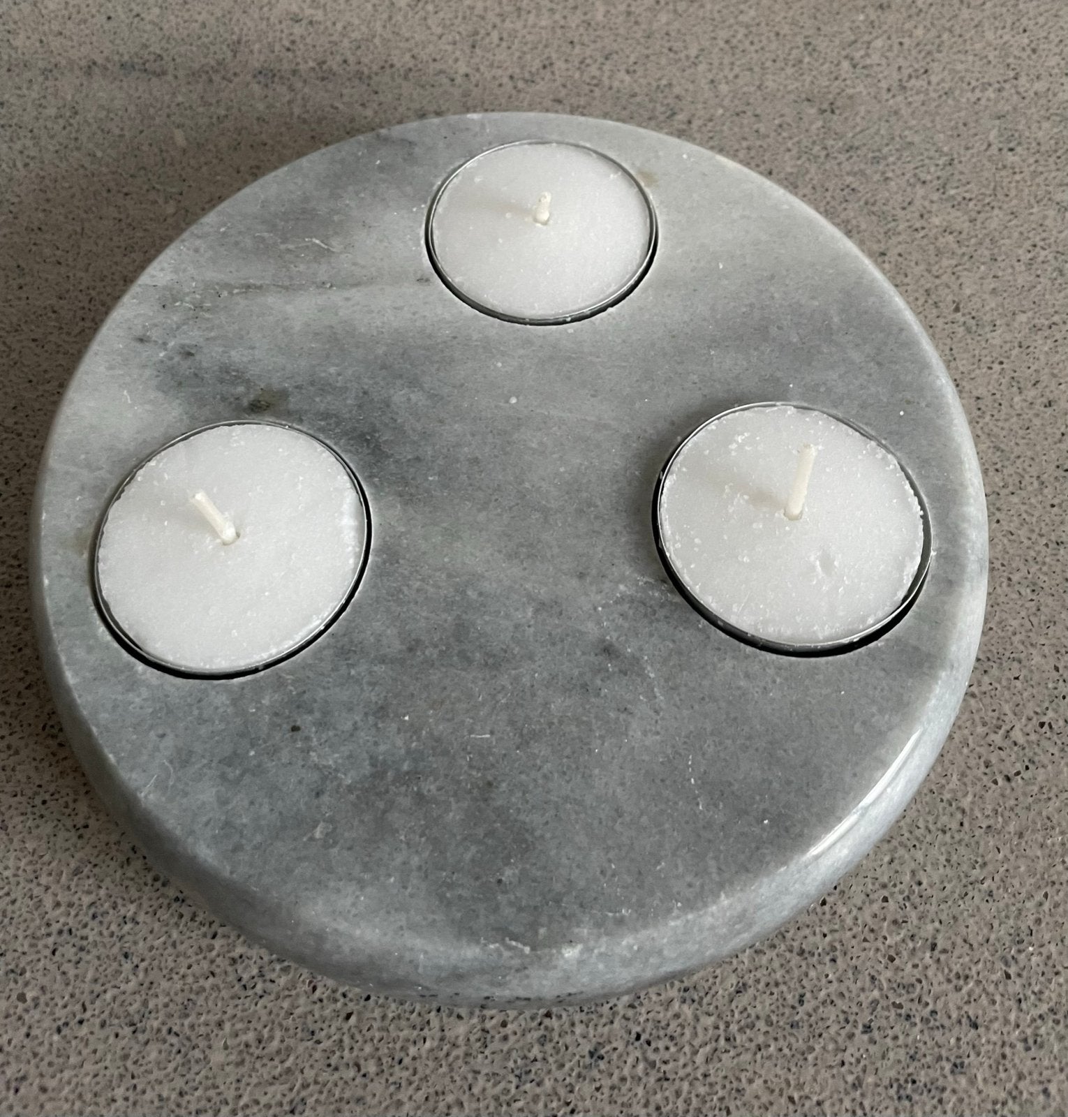 Retro marmeren waxinelichthouder kandelaar, Ophalen of Verzenden
