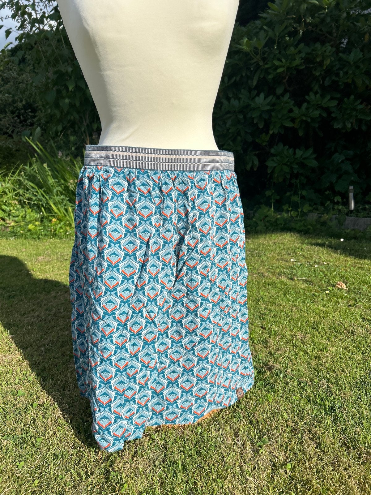 Funky Flavours Rok Maat L - Blauw/Oranje Patroon, Blauw, Maat 42/44 (L), Ophalen of Verzenden, Gedragen