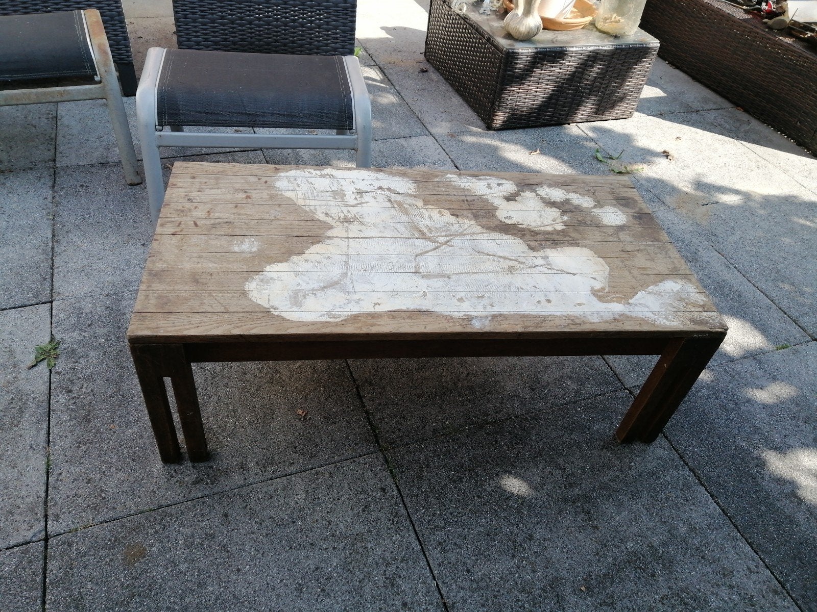 Houten salontafel - opknapper, Huis en Inrichting, Tafels | Salontafels, Gebruikt, 100 tot 150 cm, Rustiek, Overige houtsoorten