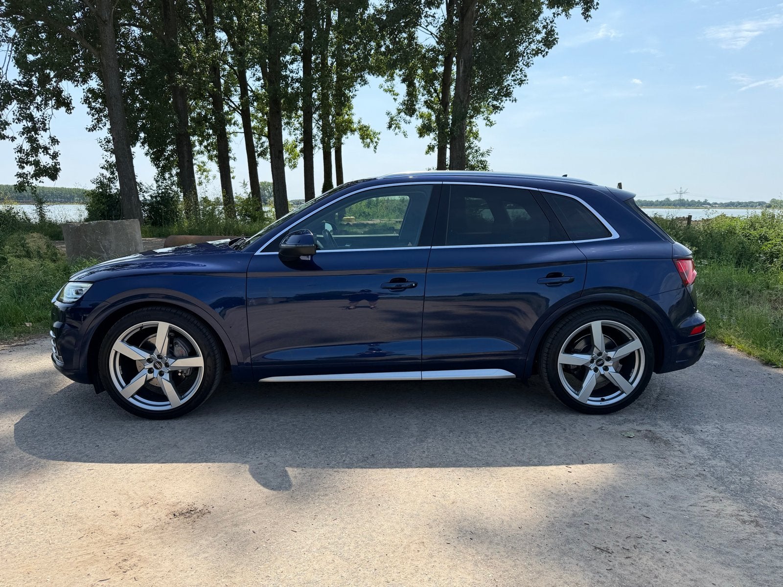 Audi Q5 2.0 Tfsi Quattro 252pk S Tronic 2017 Blauw, Auto's, Audi, Automaat, Navigatiesysteem, Euro 6, 4 cilinders