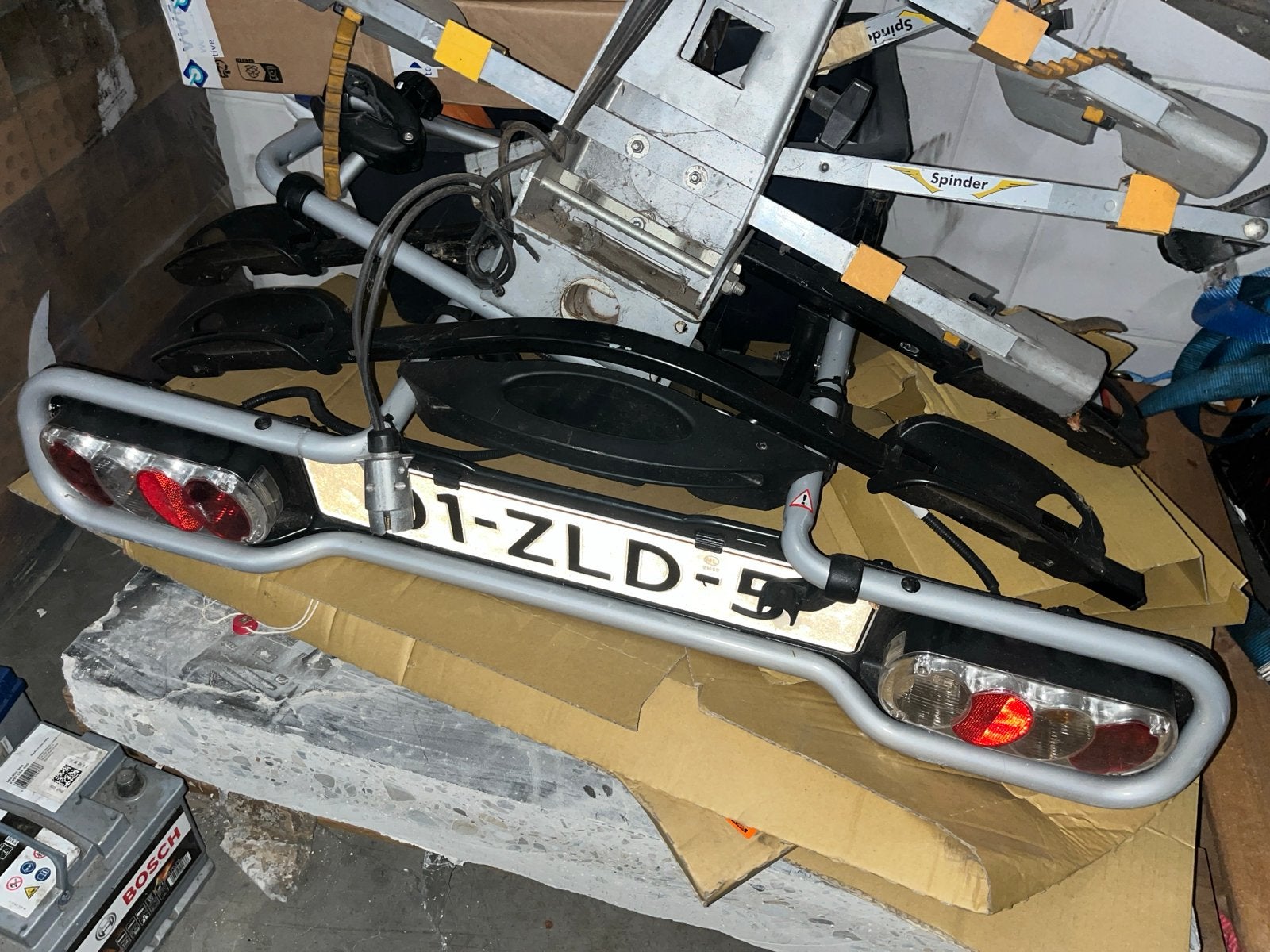 Spinder Trekhaakdrager voor 2 fietsen, Auto diversen, Ophalen of Verzenden, 2 fietsen, Gebruikt, Trekhaakdrager