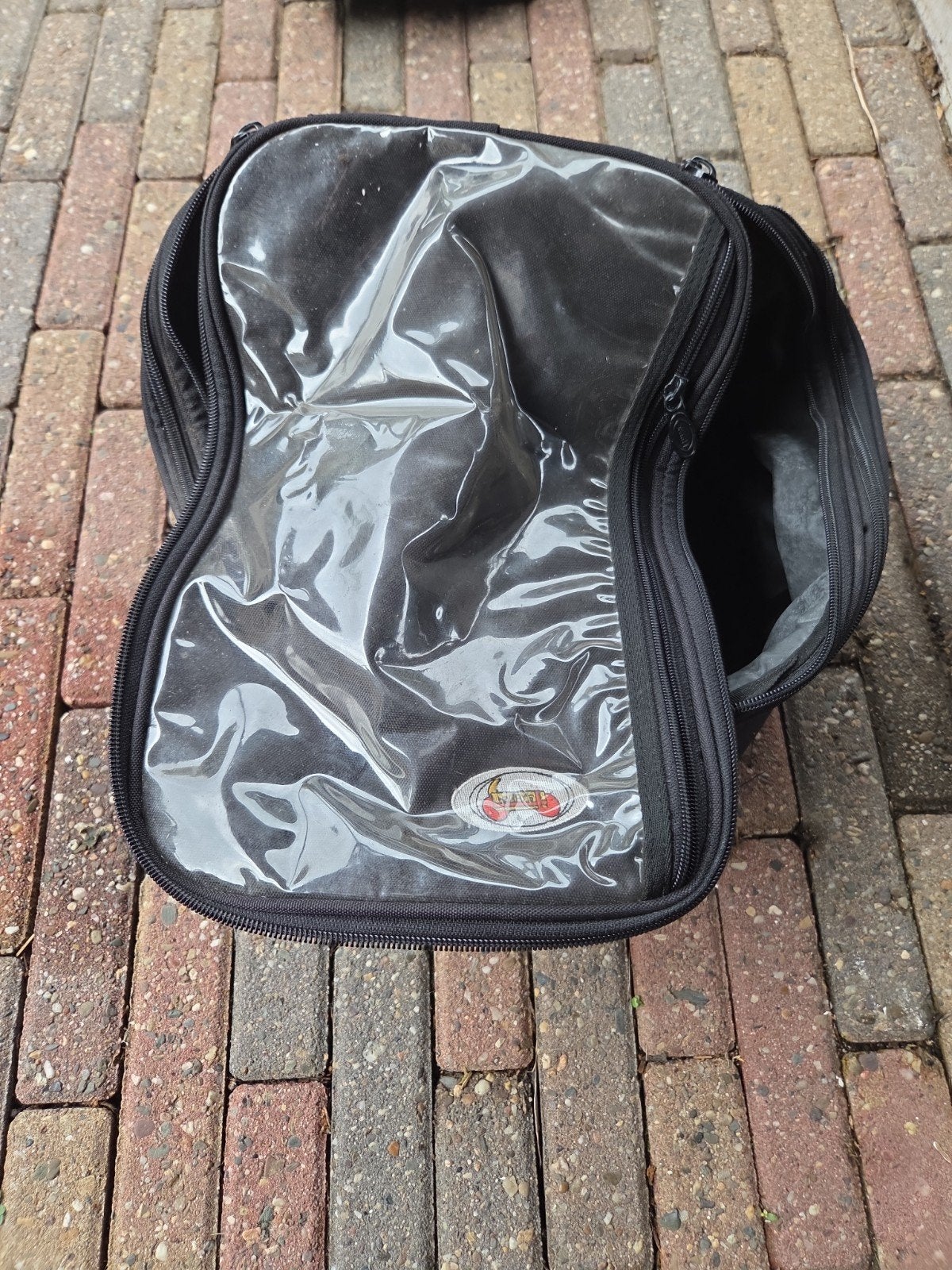 Motorfiets tanktas met transparant bovenvak, Ophalen, Gebruikt