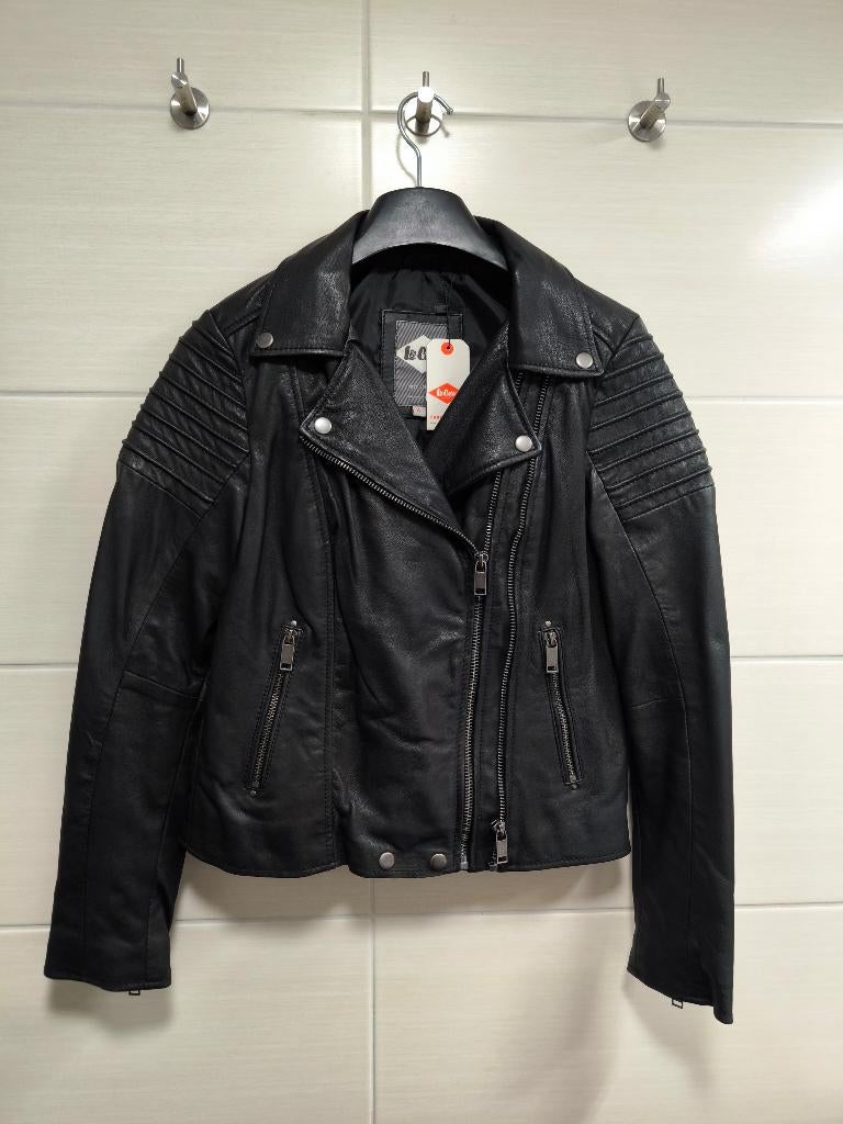 Lee Cooper echt schapenleren motorjack jas, Zwart, Nieuw, Maat 36 (S), Lee Cooper
