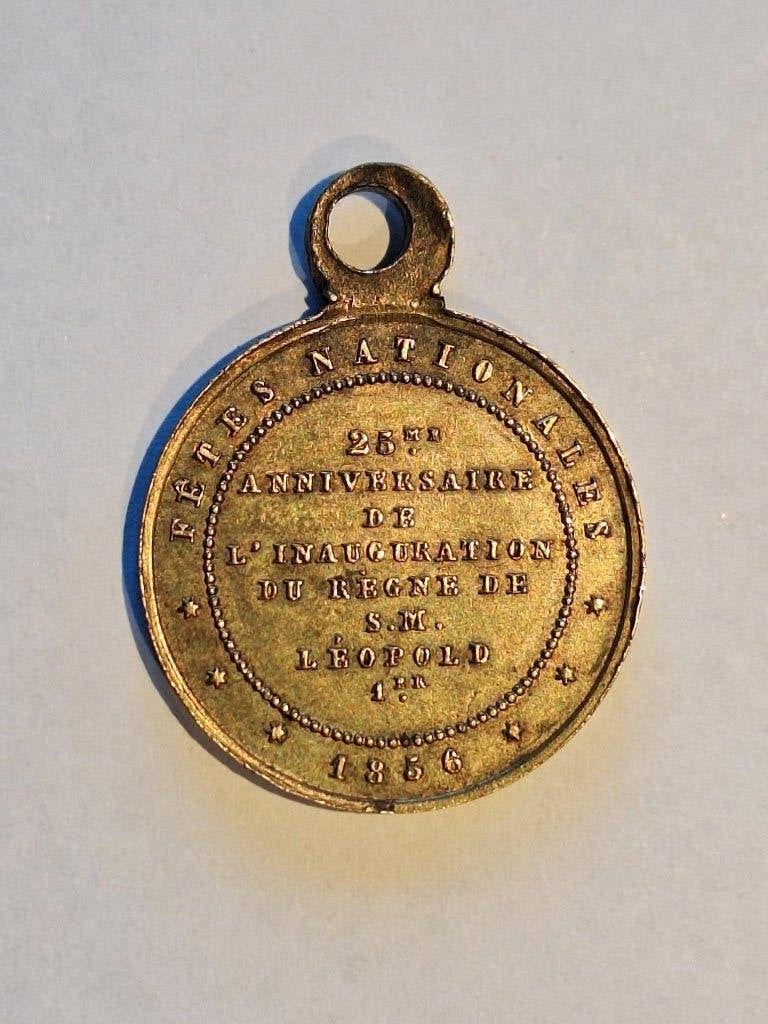 Herdenkingspenning 25 jaar inauguratie Leopold I 1856, Postzegels en Munten, Penningen en Medailles, Ophalen of Verzenden, Overige materialen