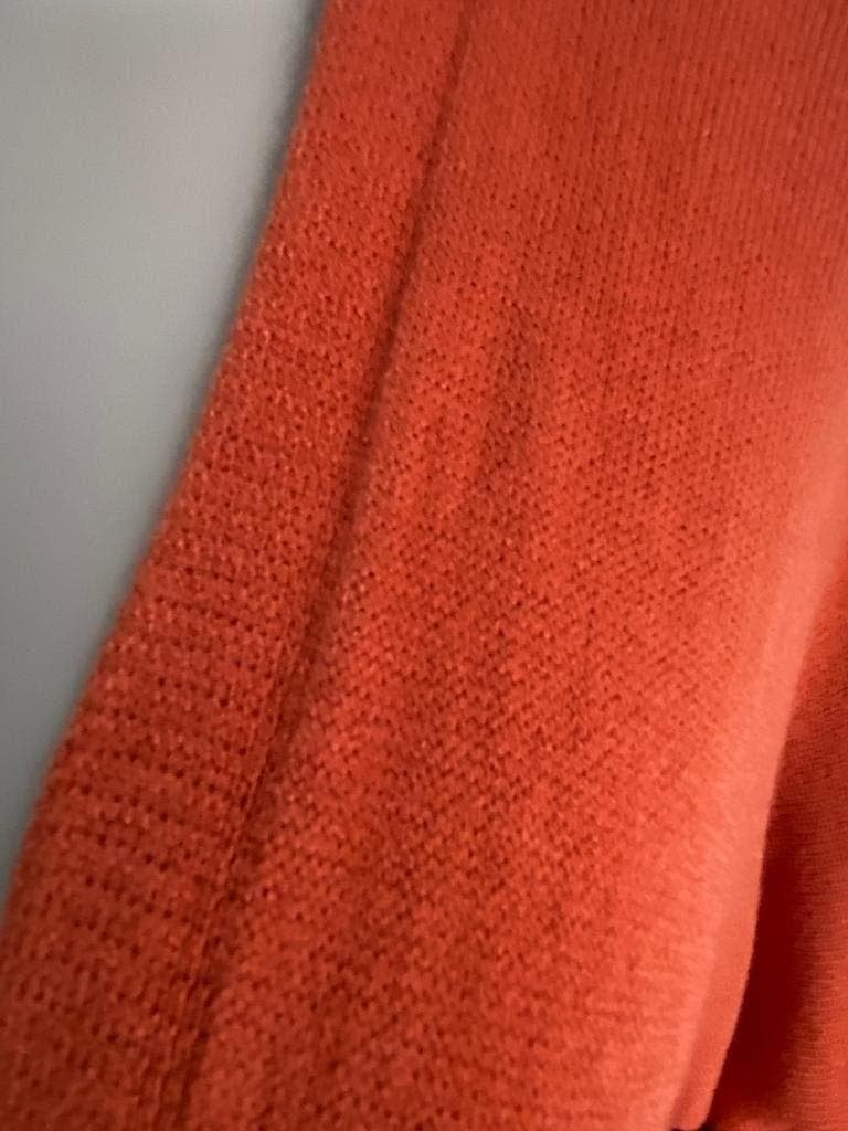 K143 Made in Italy mt. L=40/42 lang vest fijn-gebreid oranje, Made in Italy, Maat 42/44 (L), Oranje, Ophalen of Verzenden