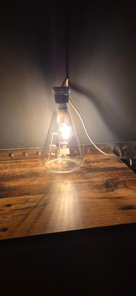 Lamp van apothekers / laboratorium fles, Ophalen of Verzenden, Zo goed als nieuw, Glas