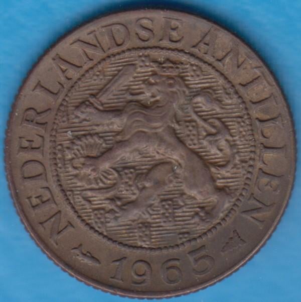 Nederlandse Antillen 1 cent 1965, Scho. 1436 in munthouder, Postzegels en Munten, Munten | Nederland, Ophalen of Verzenden, Koningin Juliana