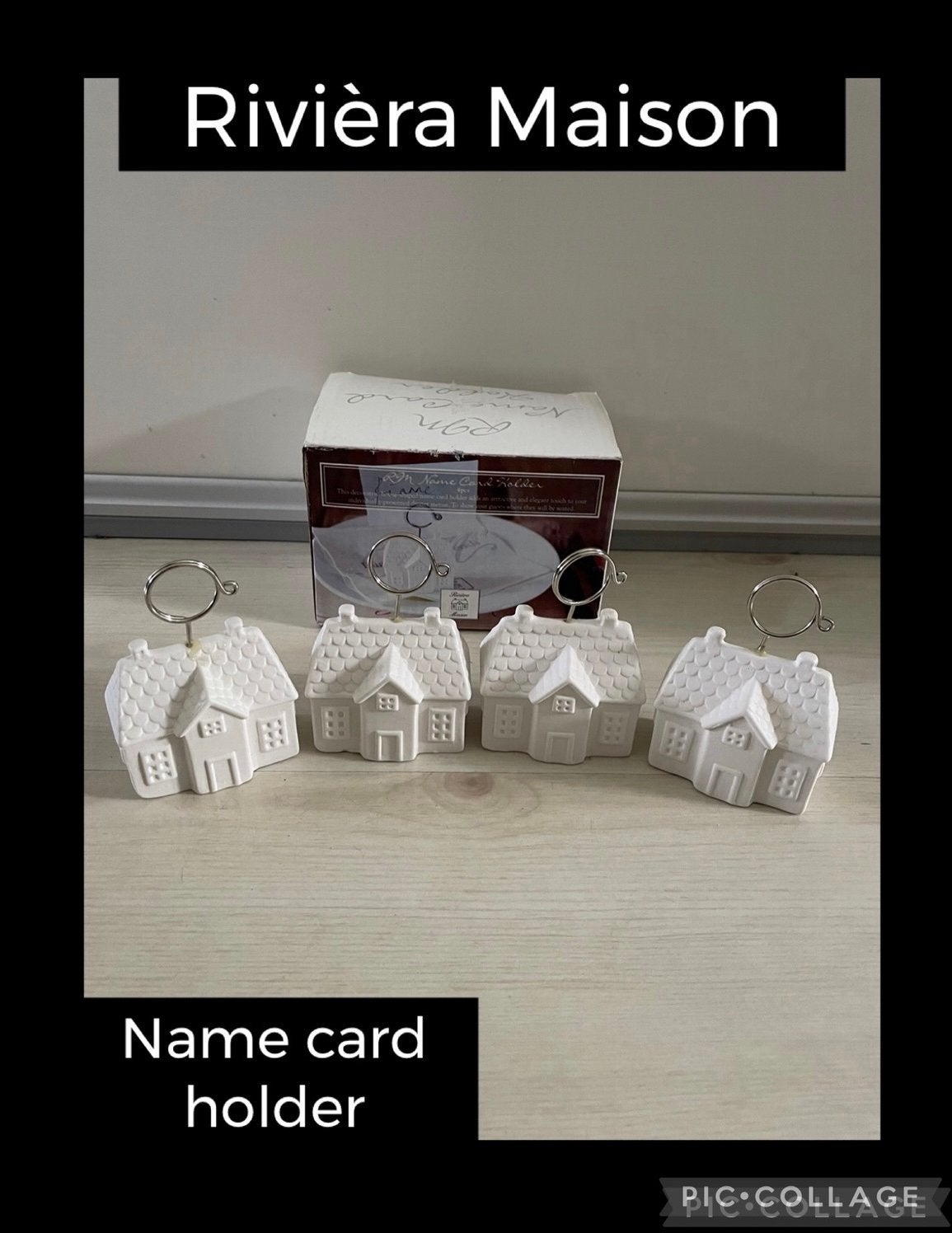 Rivièra Maison Naamkaarthouders - Huisjes, Gebruikt, Ophalen of Verzenden, Landelijk, Wit