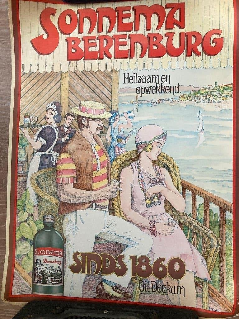 poster sonnema beerenburg, Ophalen of Verzenden, Zo goed als nieuw, Reclamebord