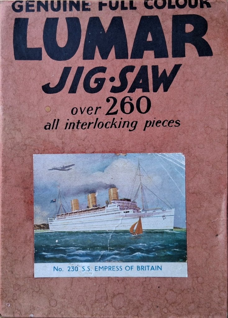 Vintage Lumar puzzel uit 1930. 260 st., Ophalen of Verzenden, Minder dan 500 stukjes, Zo goed als nieuw, Legpuzzel