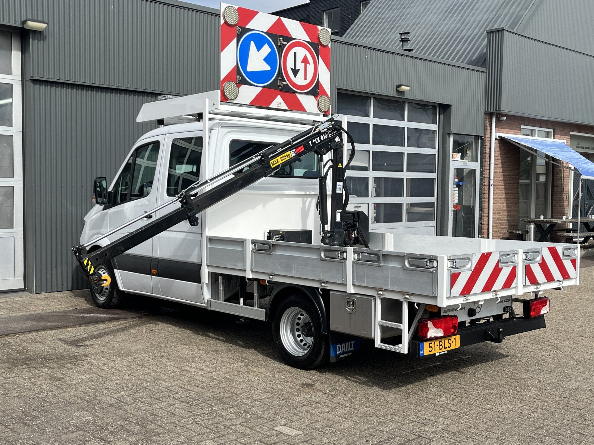 Mercedes-Benz Sprinter 514 CDI 366 Hiab Laadkraan 018T Trekh, Stof, Gebruikt, Wit, Bedrijf