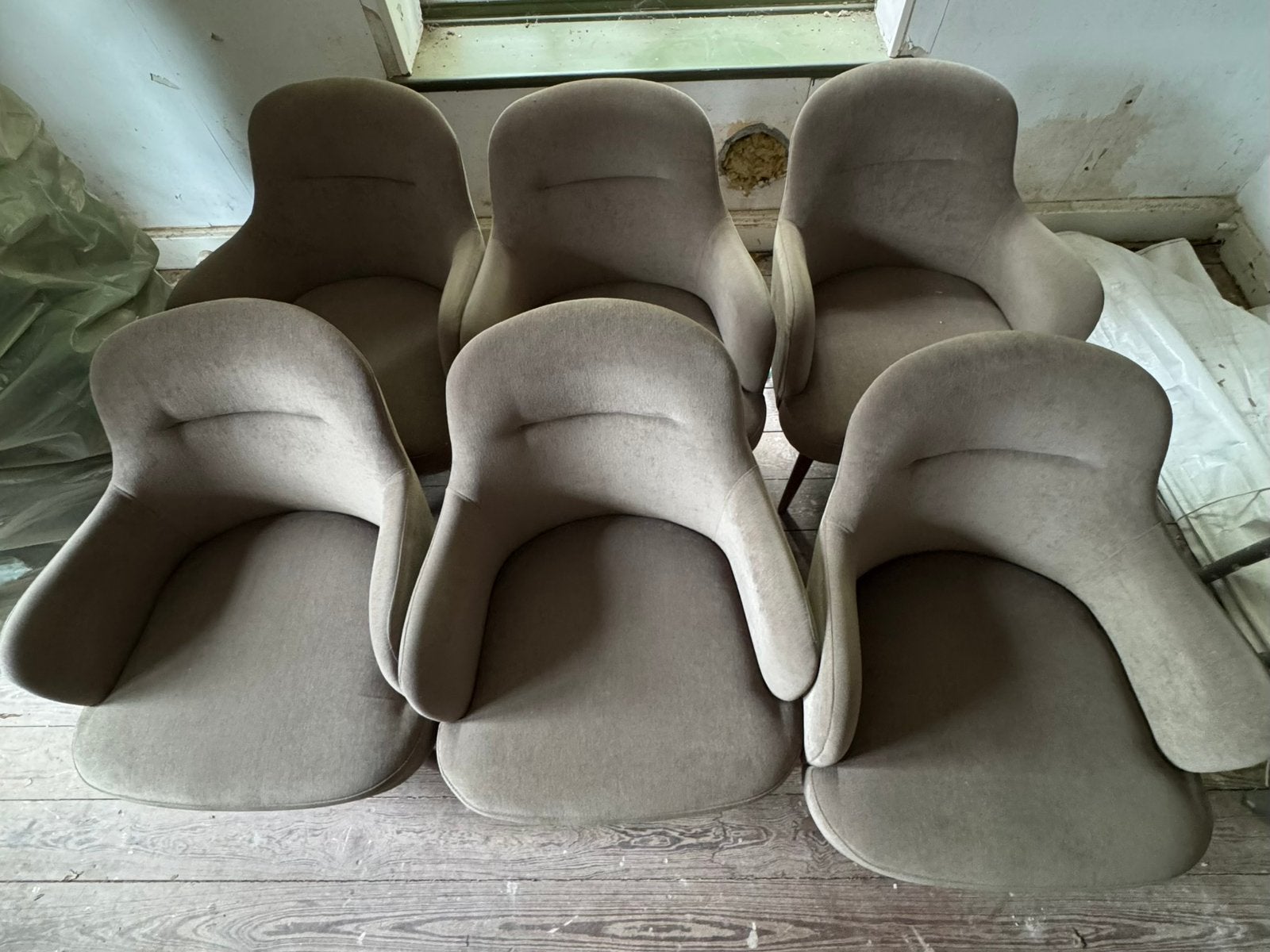 Fauteuils stoelen, Ophalen, Gebruikt, Vier, Stof