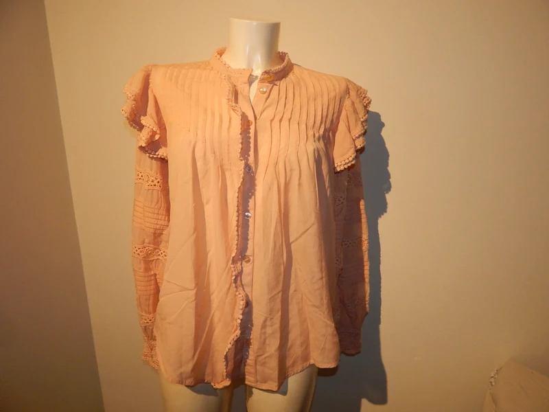 Fabienne Chapot mooie blouse sier randjes open mouwen 40