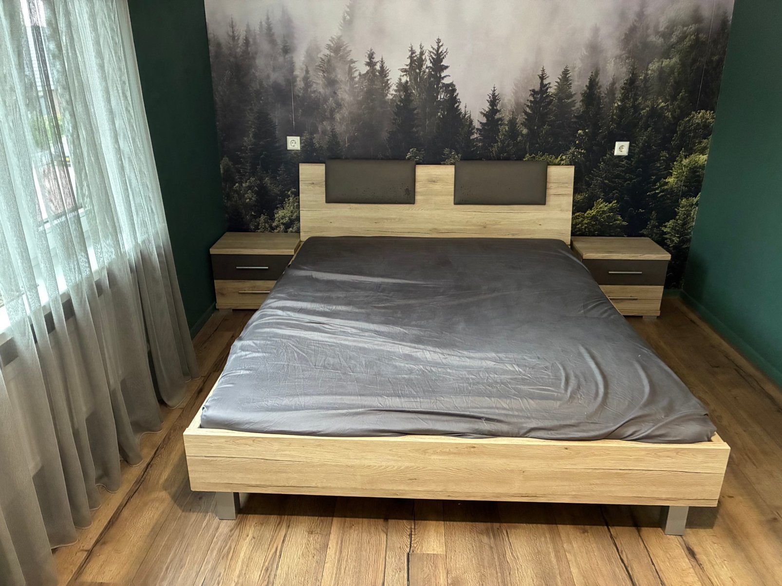 Tweepersoonbed incl nachtkastjes, Ophalen, Tweepersoons, 140 cm, Zo goed als nieuw