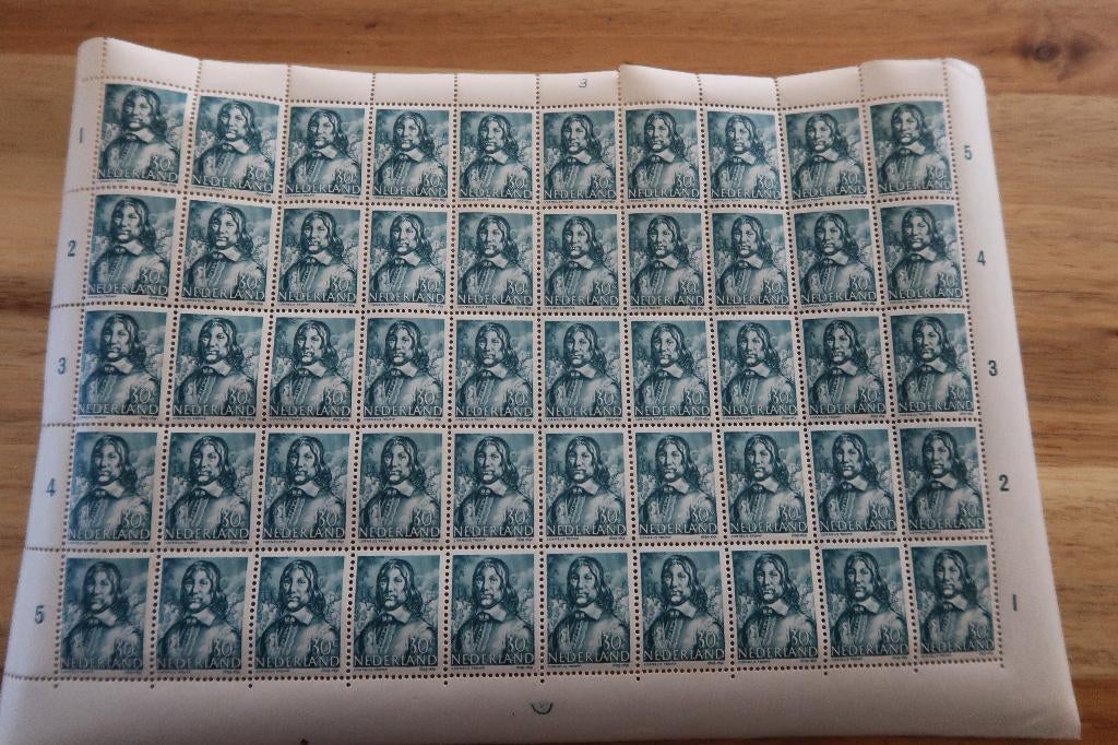 Nederland 420 Cornelis Tromp compleet vel met plaatfouten, Postzegels en Munten, Postzegels | Volle albums en Verzamelingen, Ophalen of Verzenden