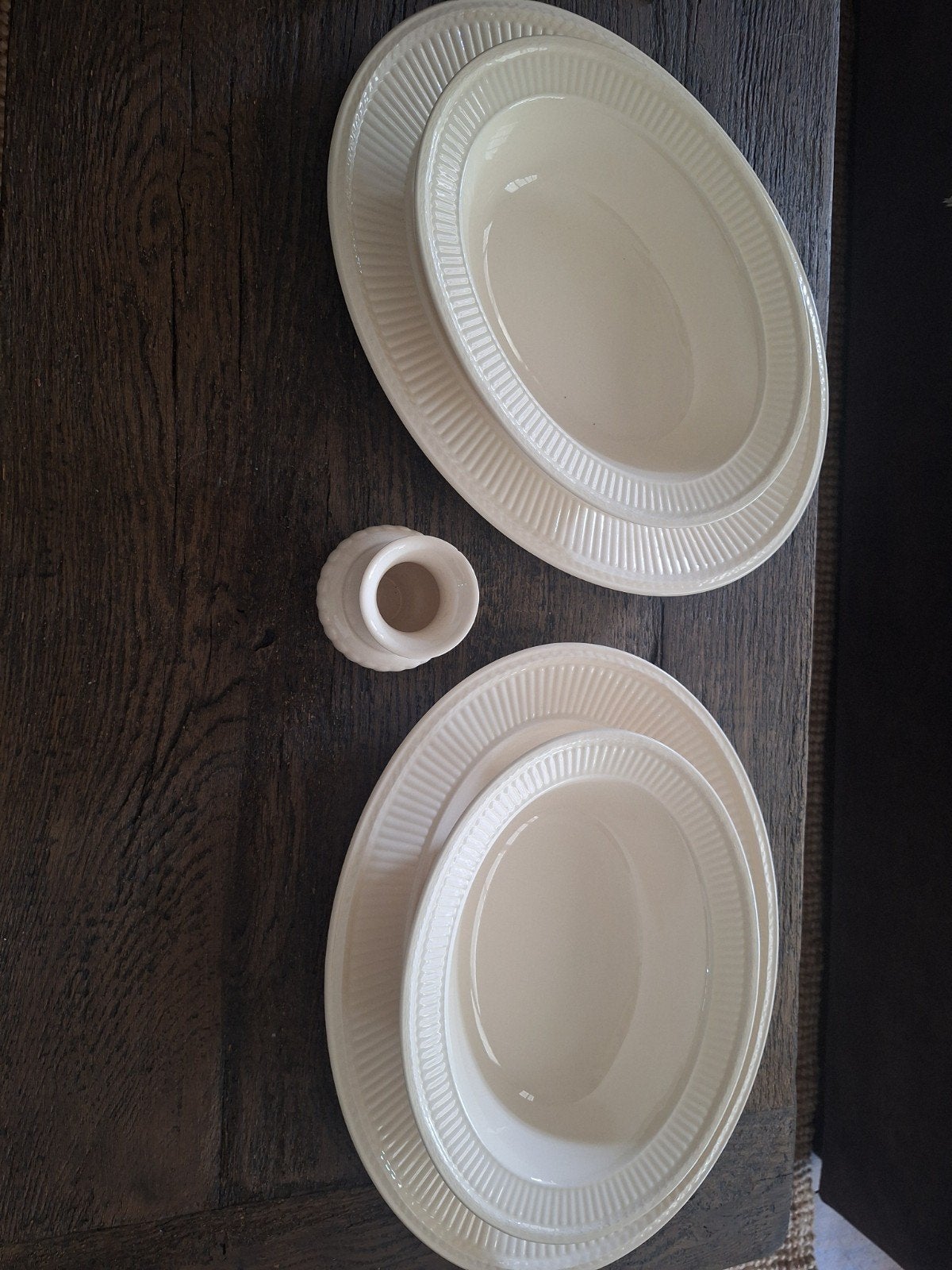 Wedgewood Queen's Ware Edme Schalen en Lepelvaasje, Ophalen of Verzenden, Overige stijlen, Schaal of Schalen, Zo goed als nieuw