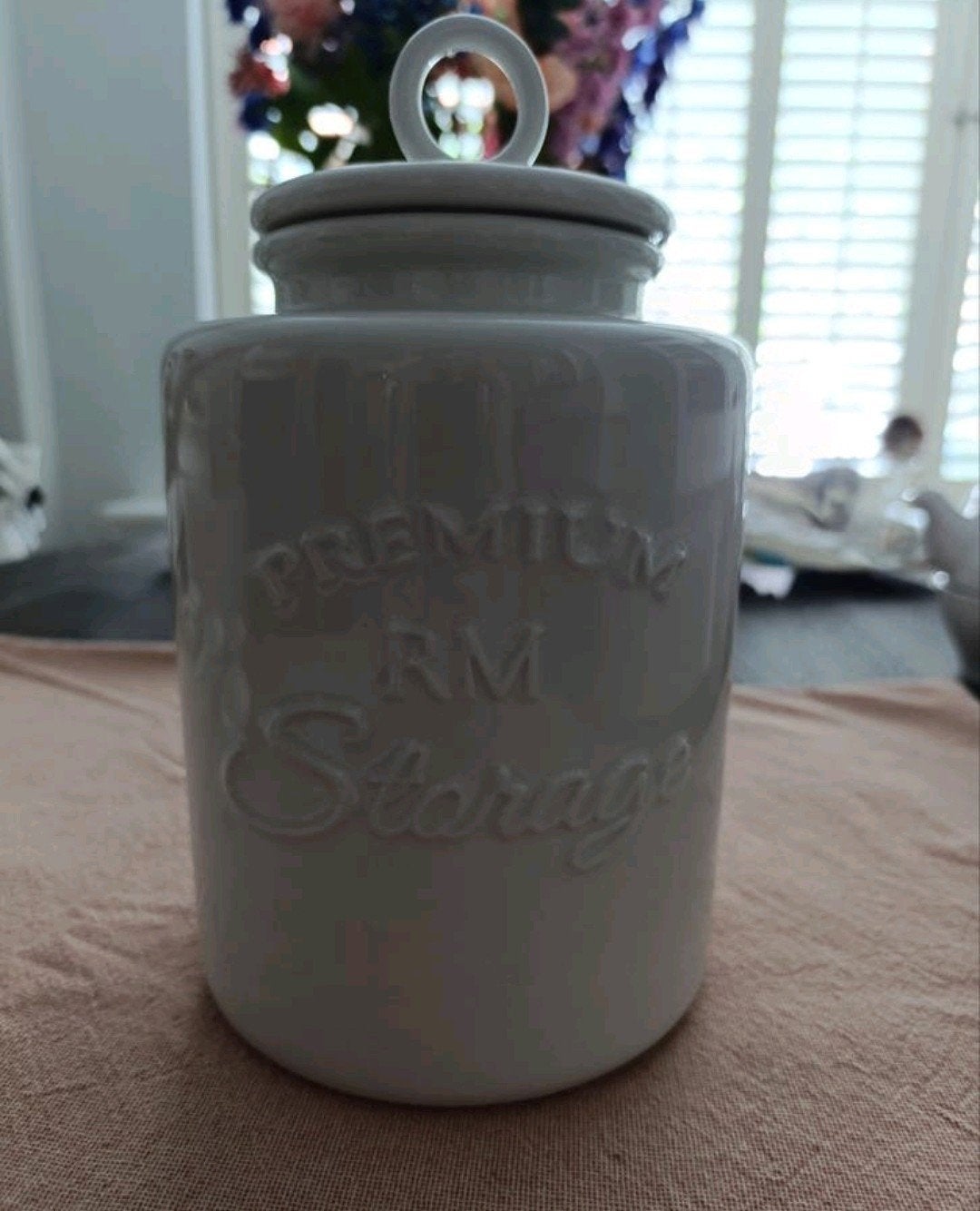Grote voorraadpot met deksel Riviera Maison Premium Storage, Nieuw, Ophalen of Verzenden, Voorraadpot, Wit