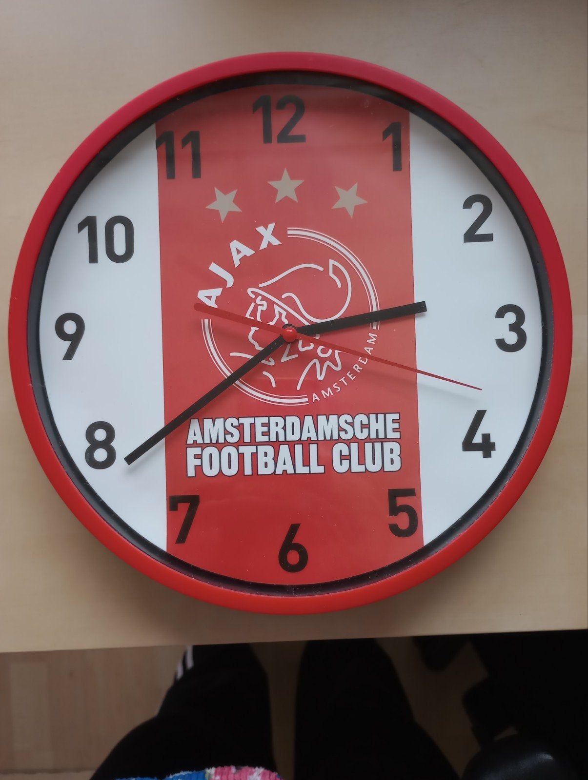 Ajax wandklok en oude A.F.C. Ajax Amsterdam button, Ophalen, Wandklok