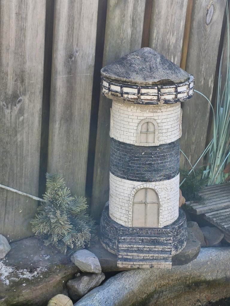 Decoratieve kunststof vuurtoren voor tuin of vijver, Tuin en Terras, Ophalen, Gebruikt, Kunststof, Overige typen