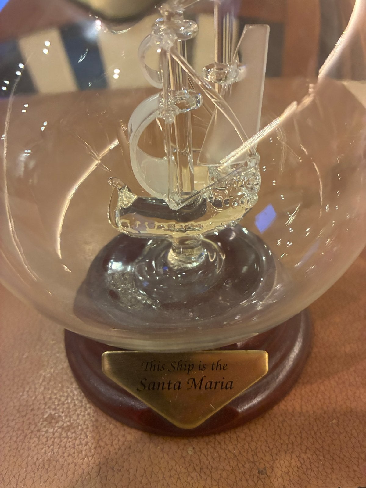 Mooie karaf met zeilschip Santa Maria - Cognac Landy, Antiek en Kunst, Ophalen