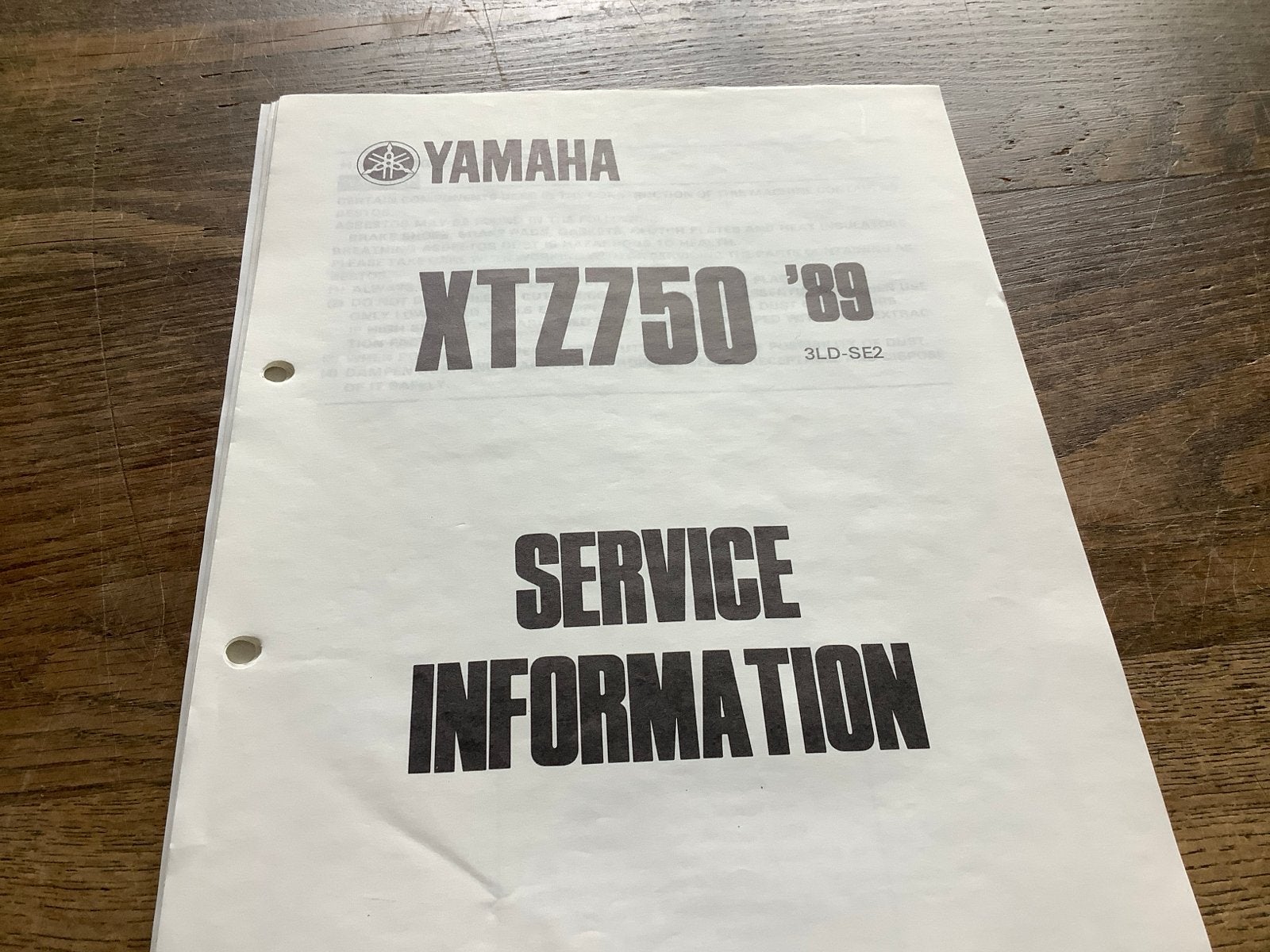 Yamaha XTZ750 '89 Service Informatie Handleiding.   (G), Verzenden, Yamaha