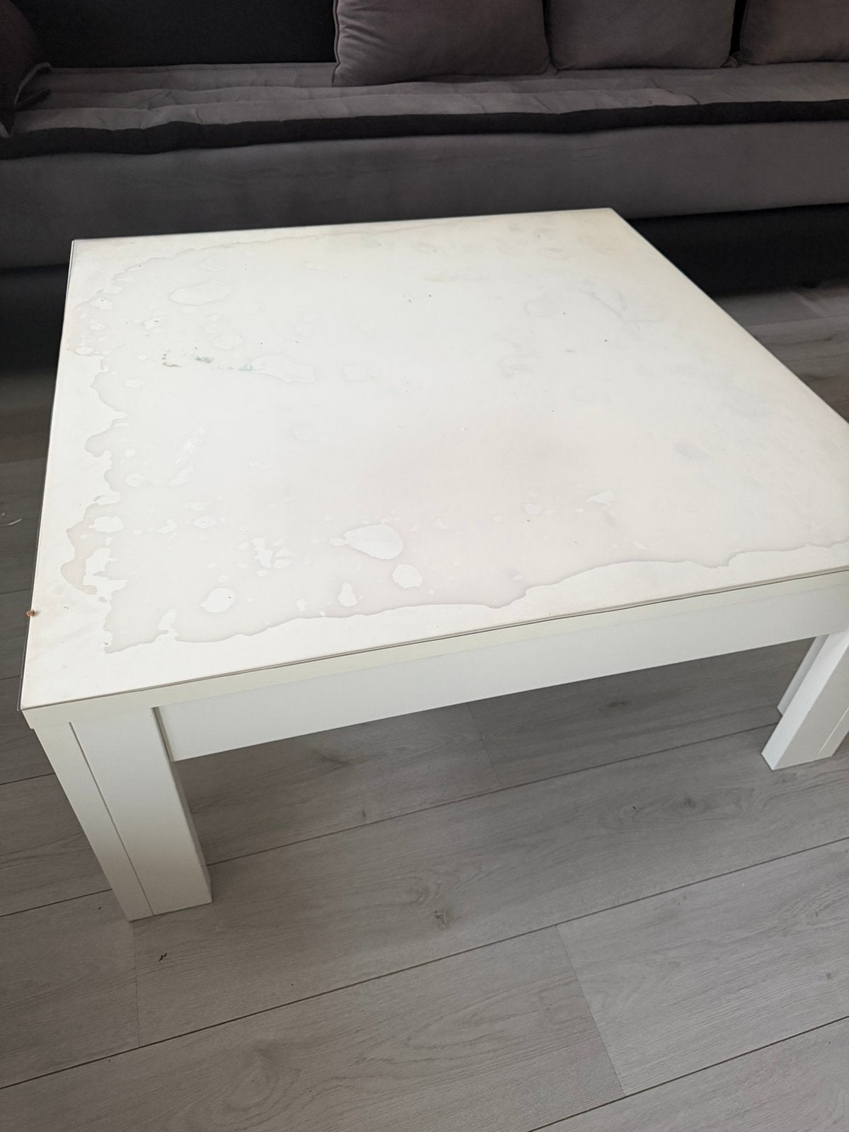 Salontafel hooglans wit, Ophalen of Verzenden, Zo goed als nieuw, Vierkant, 50 tot 100 cm