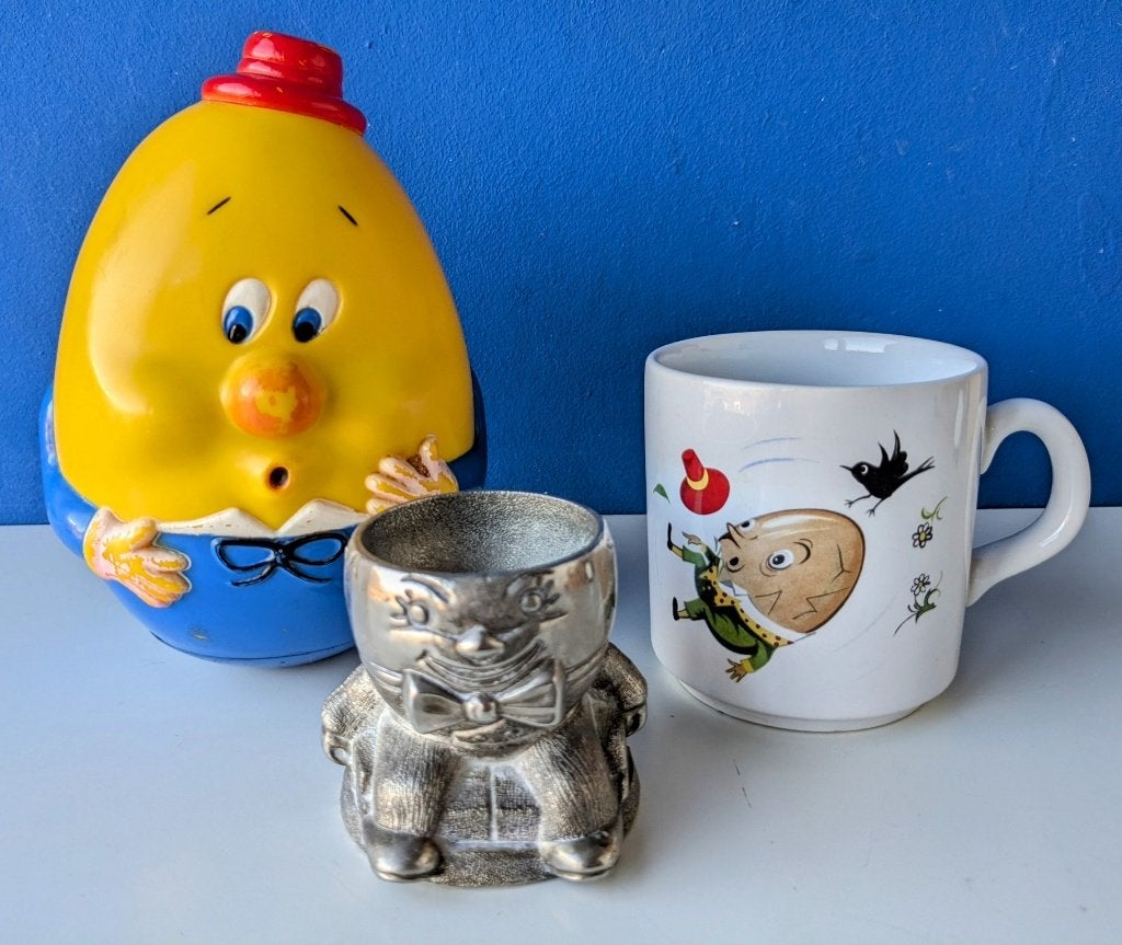 Vintage Humpty Dumpty/eierdop tuimelaar mok, Ophalen of Verzenden, Overige figuren, Gebruikt, Gebruiksvoorwerp