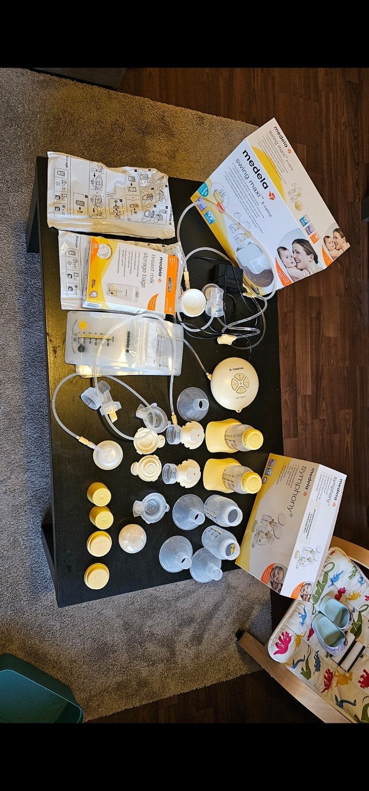 Medela Swing Maxi & Symphony Borstkolf Set + Accessoires, Ophalen, Gebruikt, Borstkolf