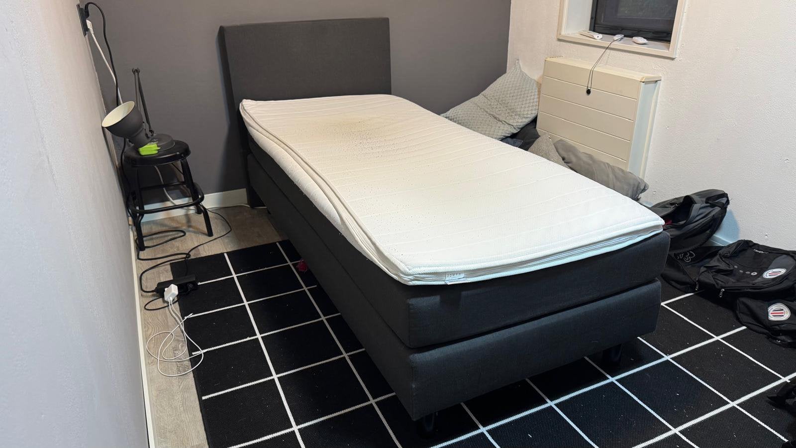 Boxspring 200x90, Ophalen, Gebruikt, 90 cm, Eenpersoons
