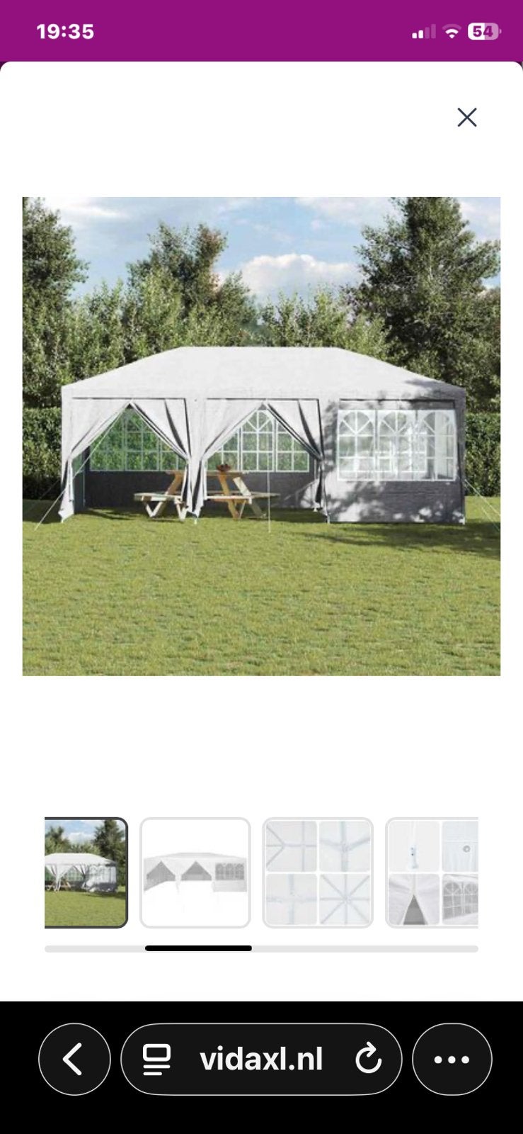 VidaXL Partytent/Feesttent - in verpakking, Ophalen, Nieuw, Meer dan 6