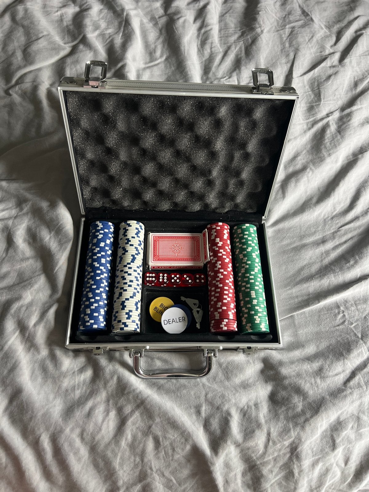 Blackjack / Poker Set in Koffer, Drie of vier spelers, Ophalen of Verzenden, Gebruikt