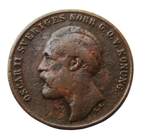** Zweedse 1 Öre munt uit 1873 - LA  - Oscar II - KOPER  **, Verzenden, Overige landen, Losse munt