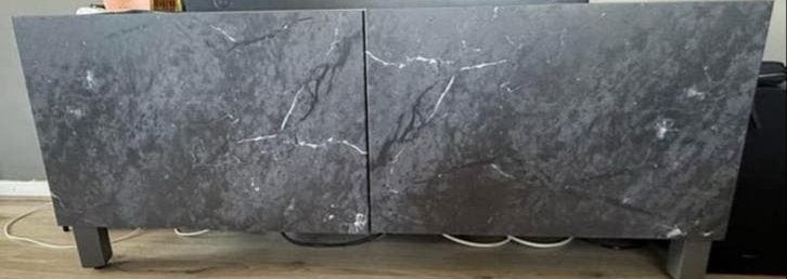 IKEA Besta TV-meubel/dressoir met marmerlook, Ophalen, Overige materialen, Gebruikt, 100 tot 150 cm