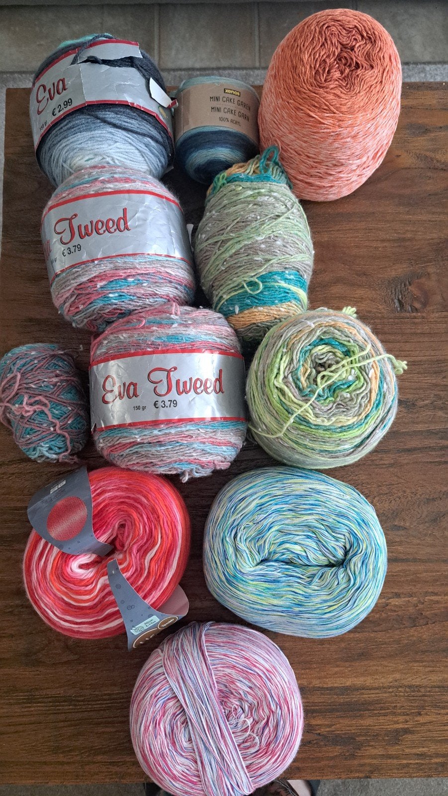 Partij van 10 cakes/verloopgaren - diverse kleuren, Hobby en Vrije tijd, Breien en Haken, Ophalen of Verzenden, Nieuw, Breien of Haken