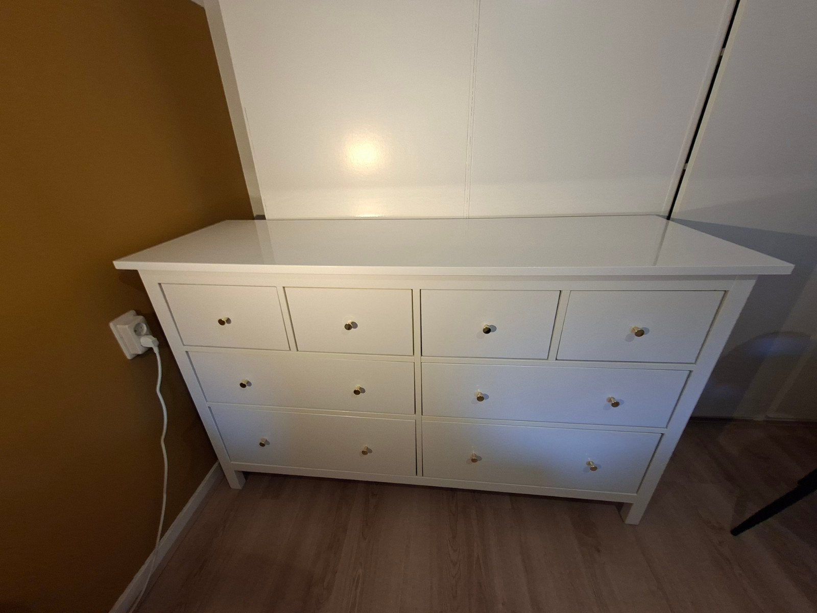 IKEA Hemnes ladekast met gouden of zilveren knoppen, Ophalen, Gebruikt, Modern, Scandinavisch, 150 tot 200 cm