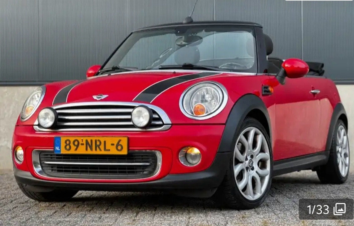 Mini 1.6 Cooper Cabrio 2010 Rood APK 23-11-2027, Auto's, 4 cilinders, Cabriolet, 4 stoelen, Origineel Nederlands
