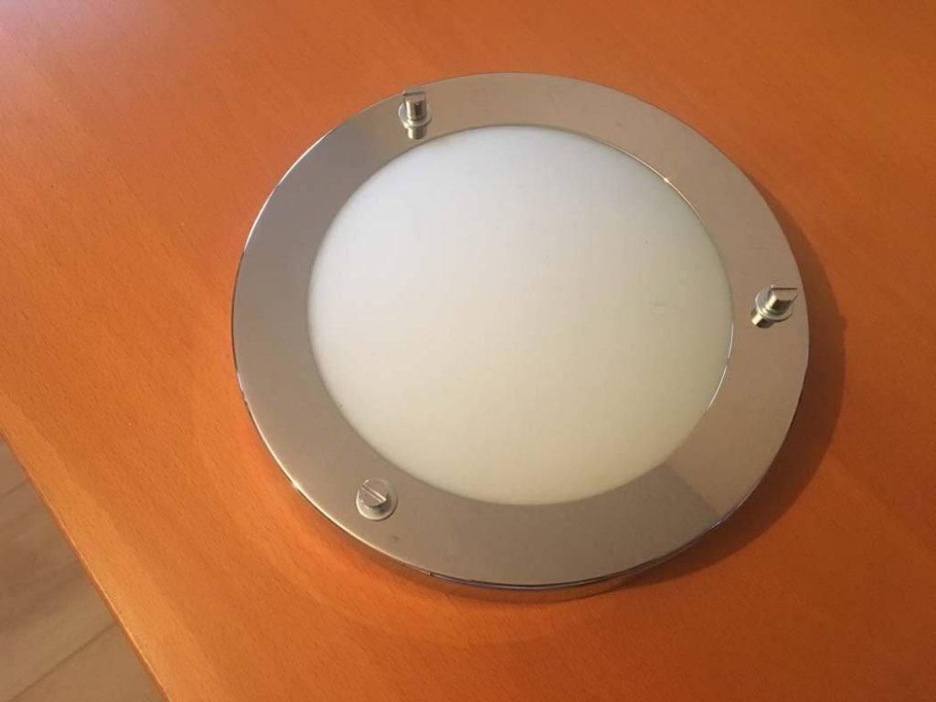 Plafondlamp voor hal, wc, kast, bijkeuken, enz 18cm doosnede, Ophalen of Verzenden, Gebruikt, Glas, Minder dan 50 cm