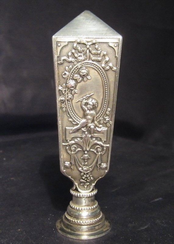 Antieke lak stempel, brons, lakstempel lakzegel zilver, Verzenden