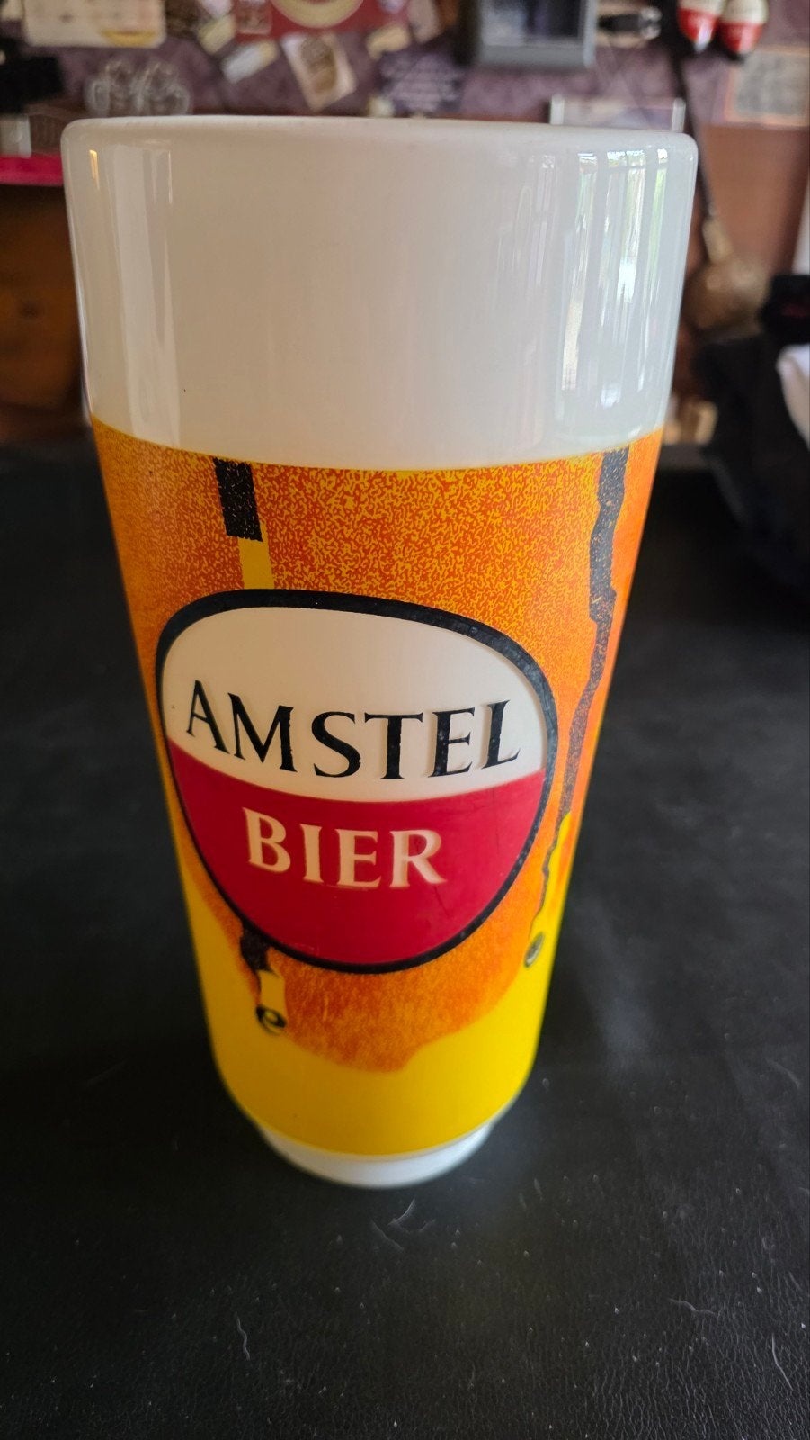Amsterdam bier glas lamp.Echt glas!, Verzamelen, Biermerken, Ophalen of Verzenden, Zo goed als nieuw, Glas of Glazen, Amstel