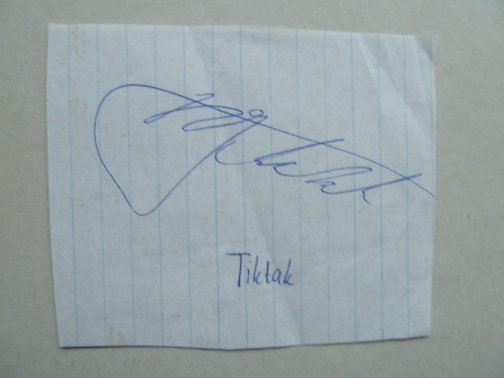 Handtekening. Roelof Jan Tiktak   AZ, Ophalen of Verzenden, Zo goed als nieuw, AZ, Overige typen