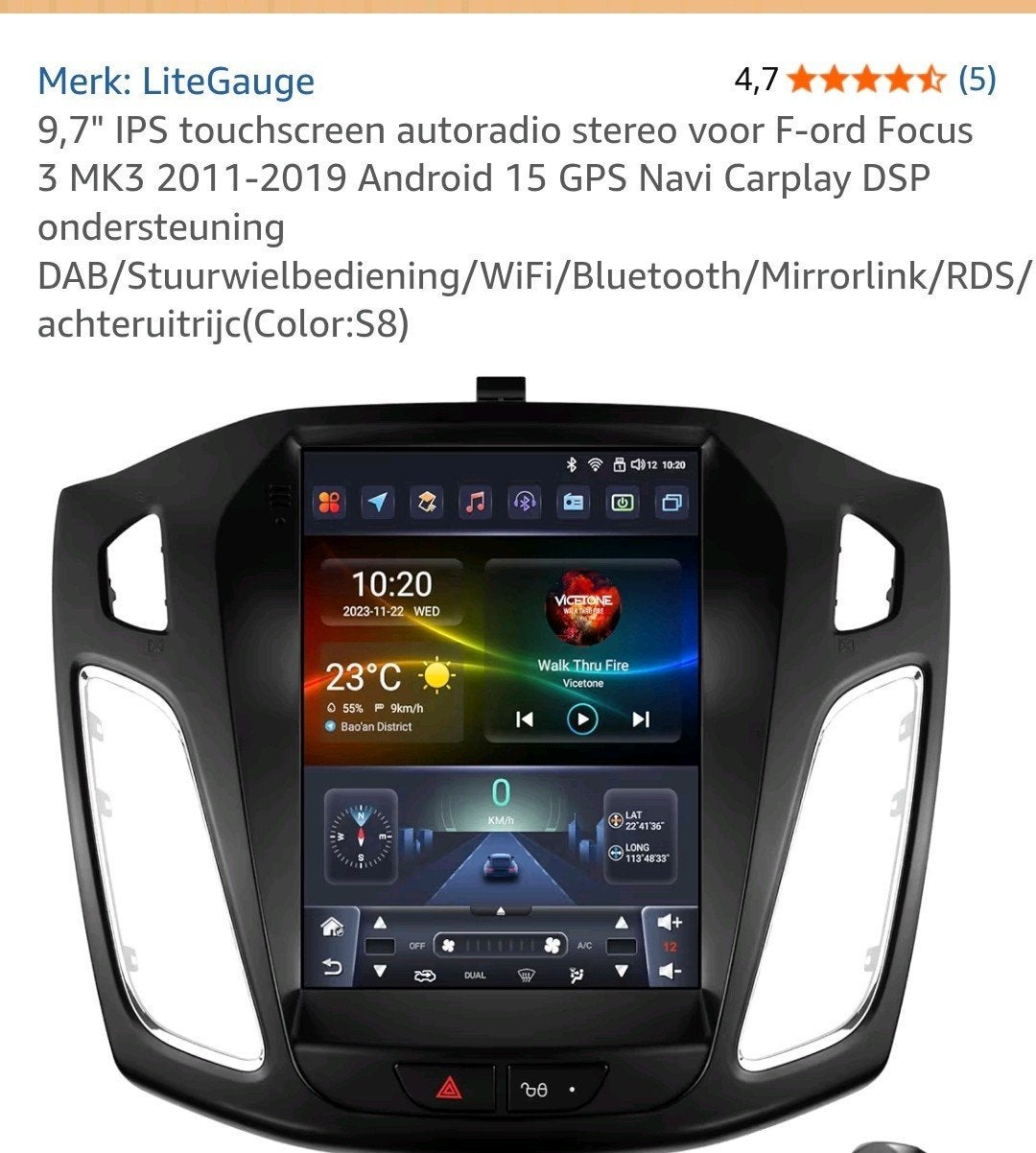 Ford Focus 9.7" Android 13 Multimedia 8G/128G Carplay, Ophalen of Verzenden, Nieuw