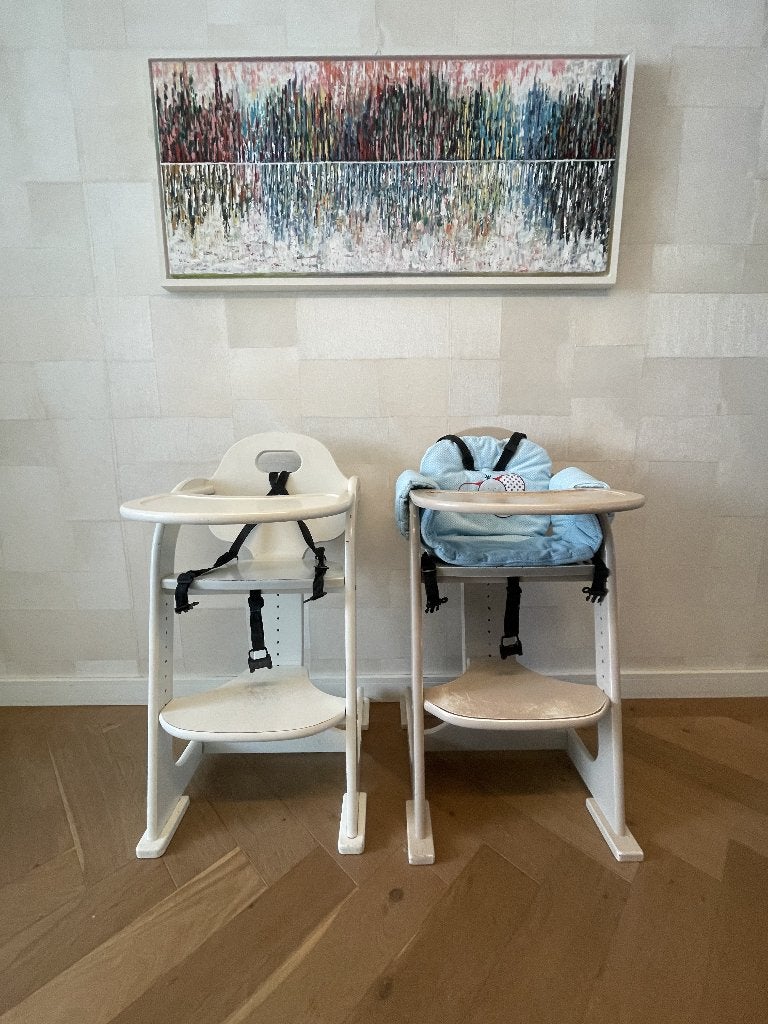 twee Tiamo kinderstoelen, Kinderen en Baby's, Ophalen, Gebruikt, Meegroeistoel, Aanschuifbaar