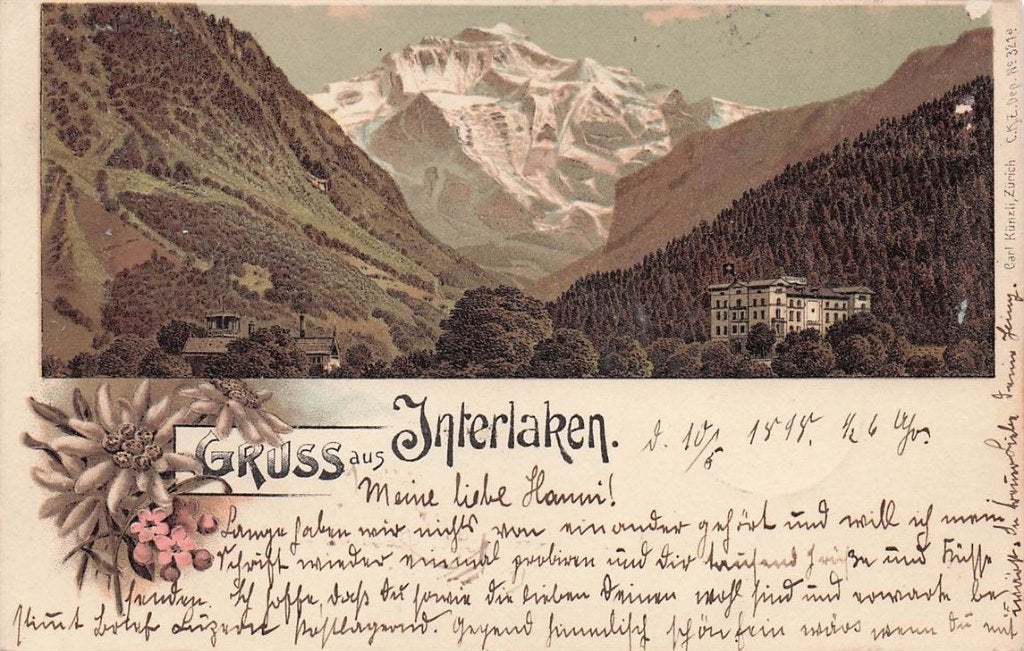 702-104-001 Gruss Aus Interlaken, Ophalen of Verzenden, Voor 1920, Overig Europa