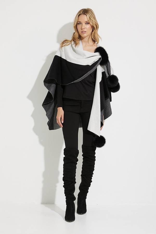Ribkoff luxe cape grijs, zwart superzacht met bont accenten, Verzenden, Nieuw, Maat 38/40 (M), Overige kleuren