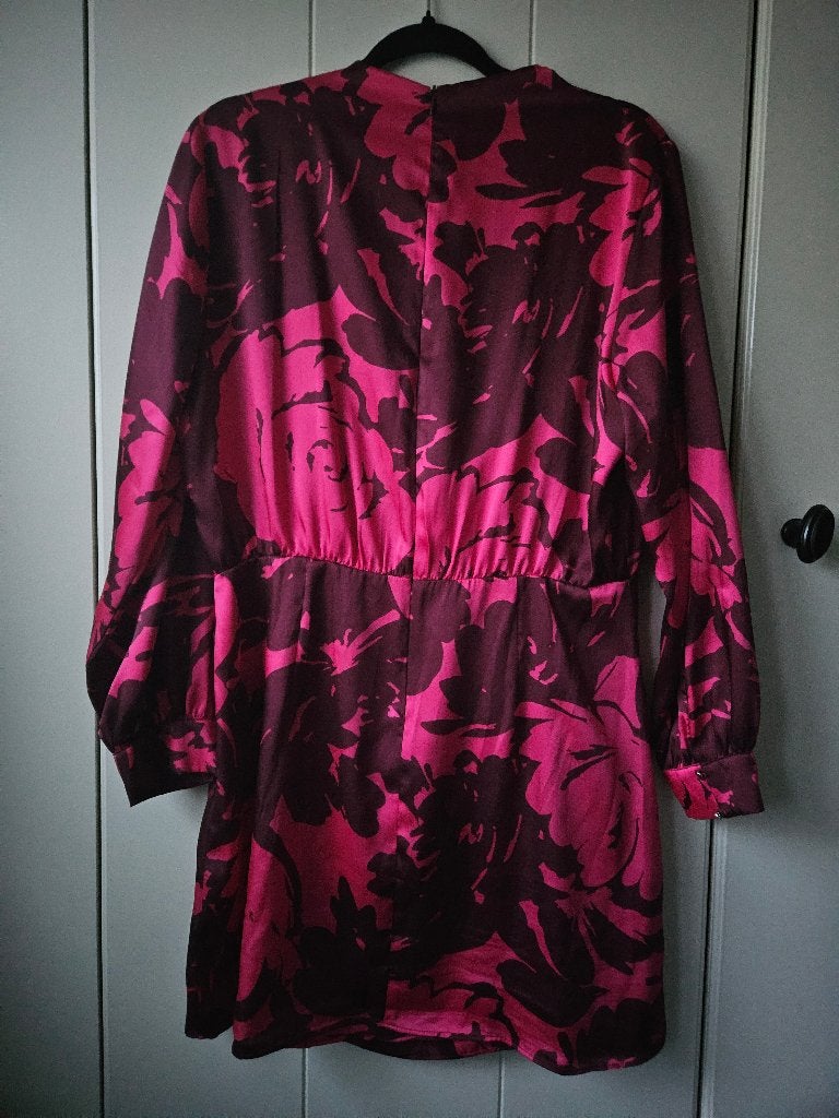 Jurk jurkje tuniek roze paarse bloem Zara XL bijna nieuw, Zara, Maat 46/48 (XL) of groter, Ophalen of Verzenden, Zo goed als nieuw