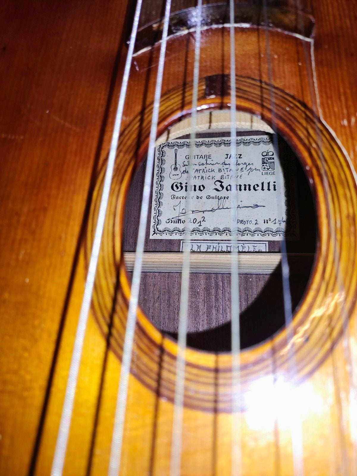 Gino Jannelli 'La Philomèle' Gypsy Jazz gitaar (2012), Ophalen of Verzenden, Gebruikt, Overige typen