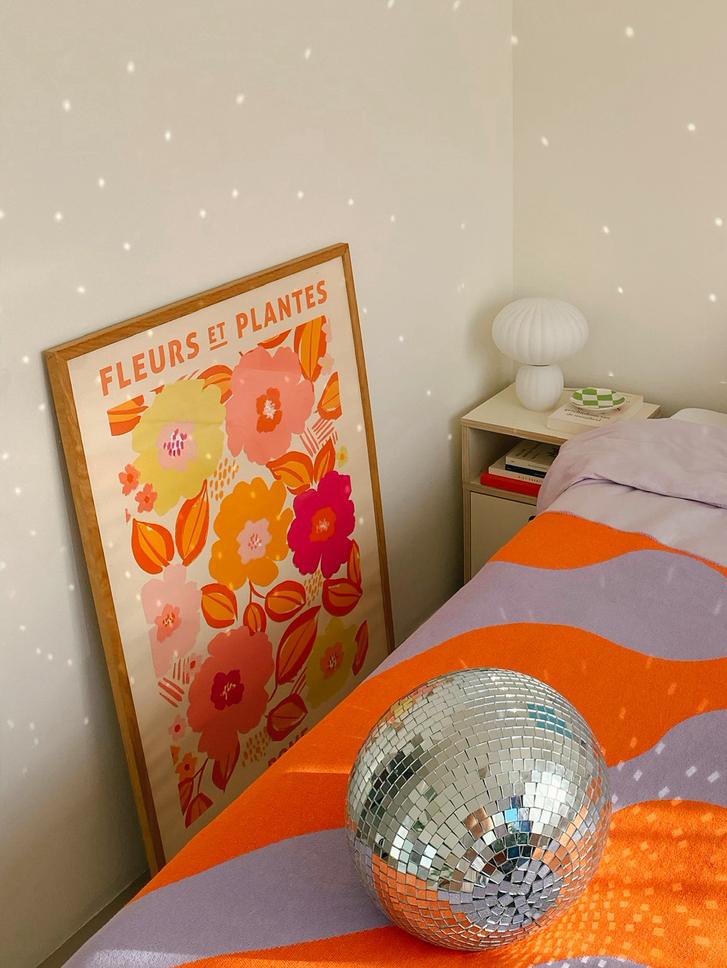 Fleur et plantes schilderij lijst roze modern abstract kunst, Ophalen, Zo goed als nieuw, Eenpersoons